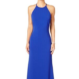 Badgley Mischka Collection Cobalt Blue Racing Gown - Size 6